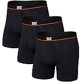 SAXX Underwear Co. Men's Non-Stop Stretch Cotton Boxer Brief Fly 3 Pack