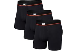 SAXX Underwear Co. Men's Non-Stop Stretch Cotton Boxer Brief Fly 3 Pack