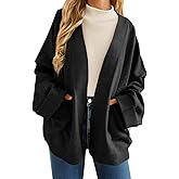 Cicy Bell Womens Oversized Cardigans Long Sleeve Open Front Shawl Sweaters Knit Fall Outerwear with Pockets