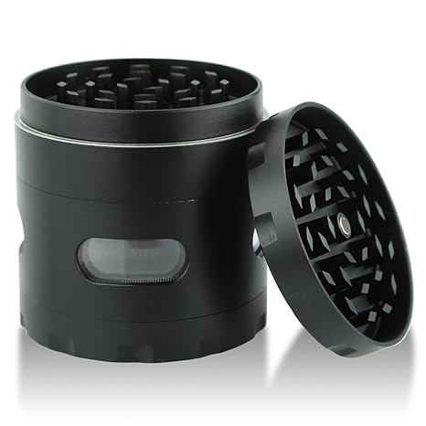 DCOU Premium Krautmühle mit Siebgrinder haltbare Zamak-Legierung Tabak Grinder Crusher Gewürz-Schleifer Ø55mm 4 stück (Helles