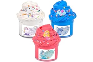 NIURUILSI (10.5oz 3*100ML) 3 Pack Large-Capacity Butter Slime Kit with New Stickers,Super Soft and Non-Sticky, Party Favors and Stress Relief Toy for Girls and Birthday Parties,Easter Basket Stuffers,DIY Slime