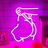 Lady Neon Sign for Wall Decor, Pink Lady Led Signs for Home Decor, Dimmable Neon Light Sign for Bedroom, Game Room, Living Room, Bar Decoration, USB Powered Light Up Signs for Man Cave