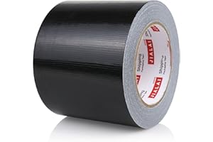 JIALAI HOME Wide Duct Tape, Industrial Grade 30Yards (90 ft) 4 Inch Black Tape, 9 Mil Heavy-Duty, Waterproof, Strong, Flexible, No Residue, for Crafts & Home Improvement (Black, 4'' x 90ft)