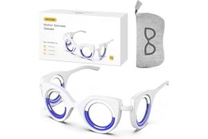 NEOISM Motion Sickness Glasses Relieve Carsickness, Carsickness Airsickness Seasickness Glasses Small Portable Nausea Relief Glasses for Travel for Adults or Kids (Light Black Bag)