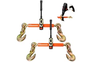 YATOINTO Electric Torque Drive Load Binder 2 Pack | Fits 5/16’’-3/8’’ Chain | 5,400 lbs SWL | Heavy-Duty Ratchet Binder Compatible with Portable Drill for Fast Cargo Tie-Down & Load Securement