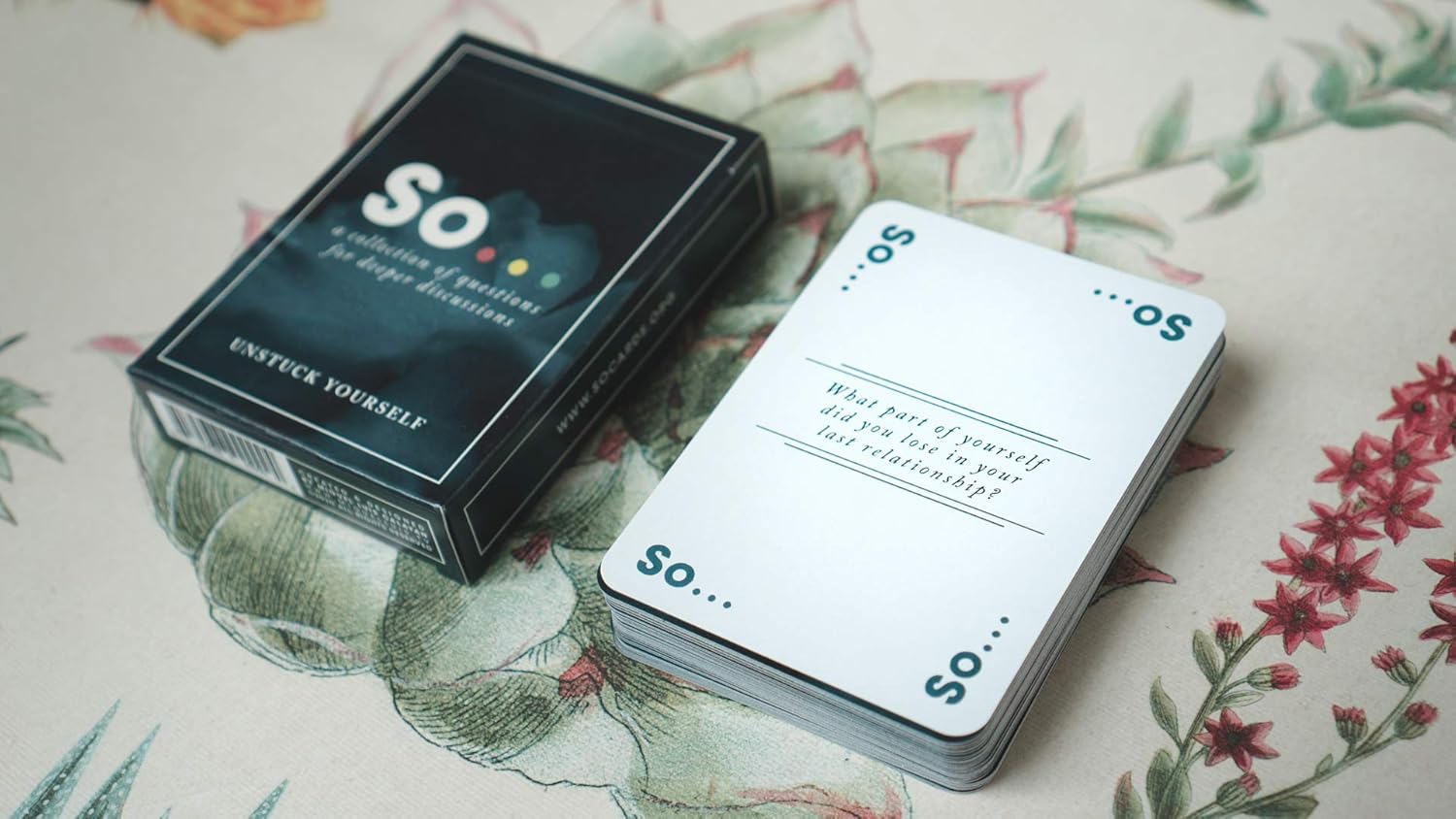 SO ... Cards: Unstuck Yourself - Deep Questions for Meaningful Conversations Card Game (52 Questions): Toys & Games