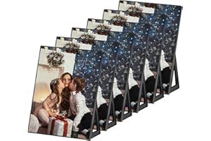 Carmanon Plastic Picture Frame 8.5 X 11 Black, 12 Pack Plastic Paper Holder, Outdoor Plastic Display Stands with Wide Base, Heavy Duty Slant Plastic Frames for Restaurant, Office, School, Store, Home