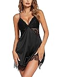 Avidlove Women Lingerie Satin Lace Chemise