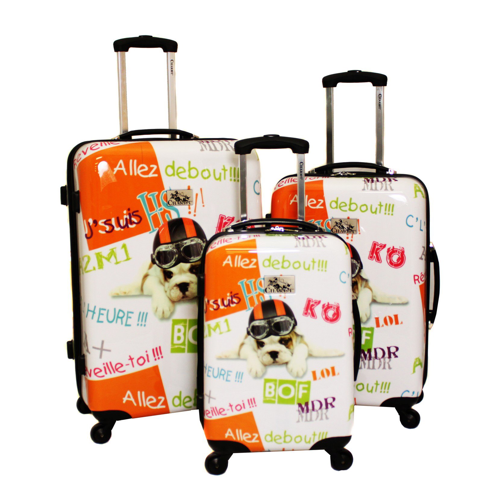 Buy Chariot 3Piece Hardside Lightweight Upright Spinner Luggage Set