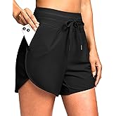 G Gradual Women's 4'' High Waisted Swim Board Shorts Quick Dry Swimming Bathing Suit Bottoms for Women with Pockets Liner