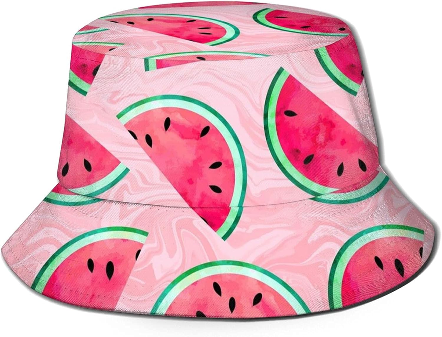 Pink Watermelon Slice Soft Unisex Bucket Hat Fisherman Hat Packable