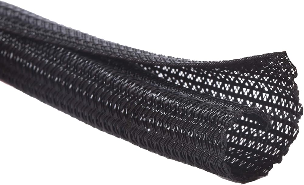 Alex Tech 10ft Cable Sleeve Split Wire Loom 1/2 inch Black