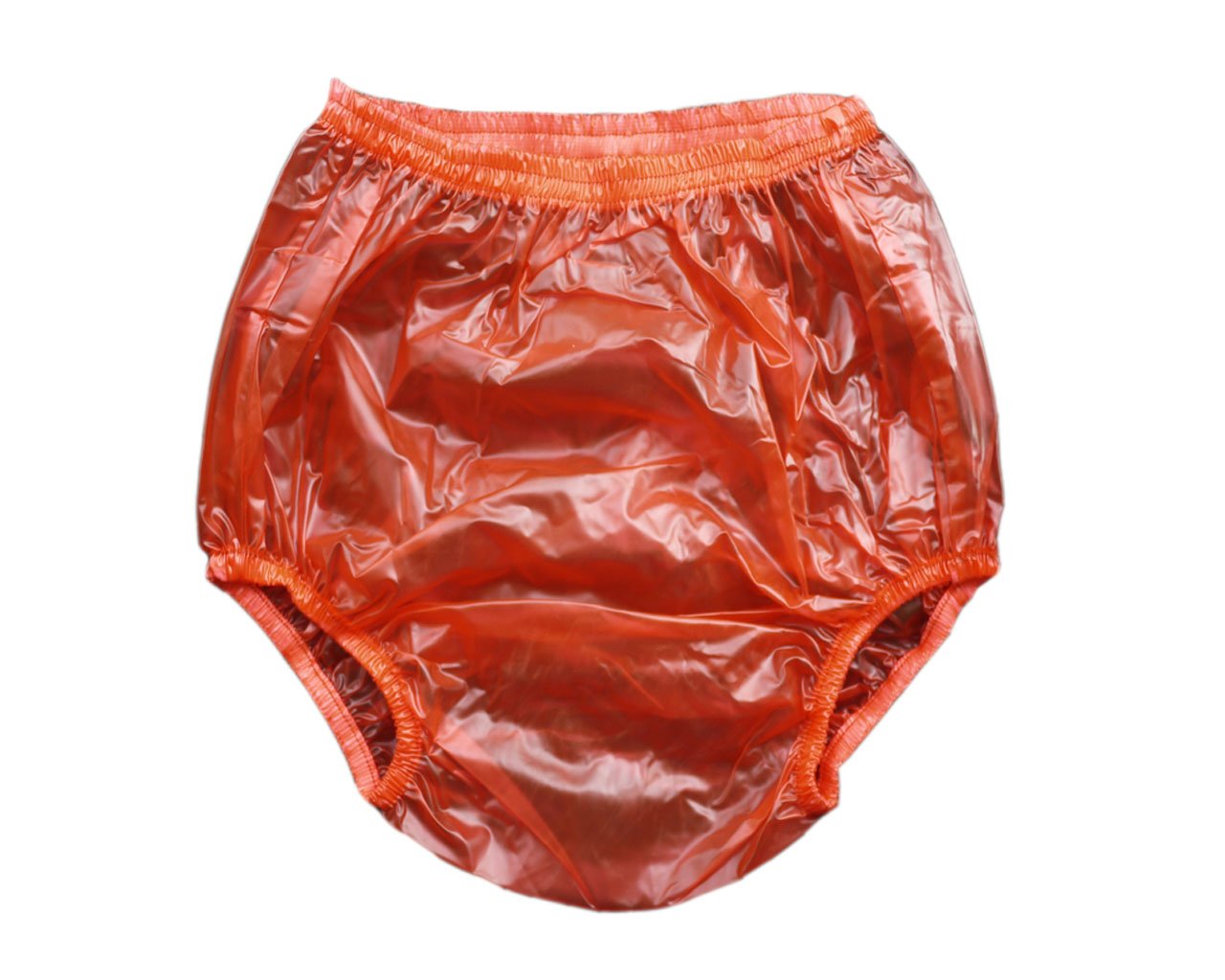 Haian 3 Pack Adult Plastic Incontinence Briefs (3XL, Clear Red)