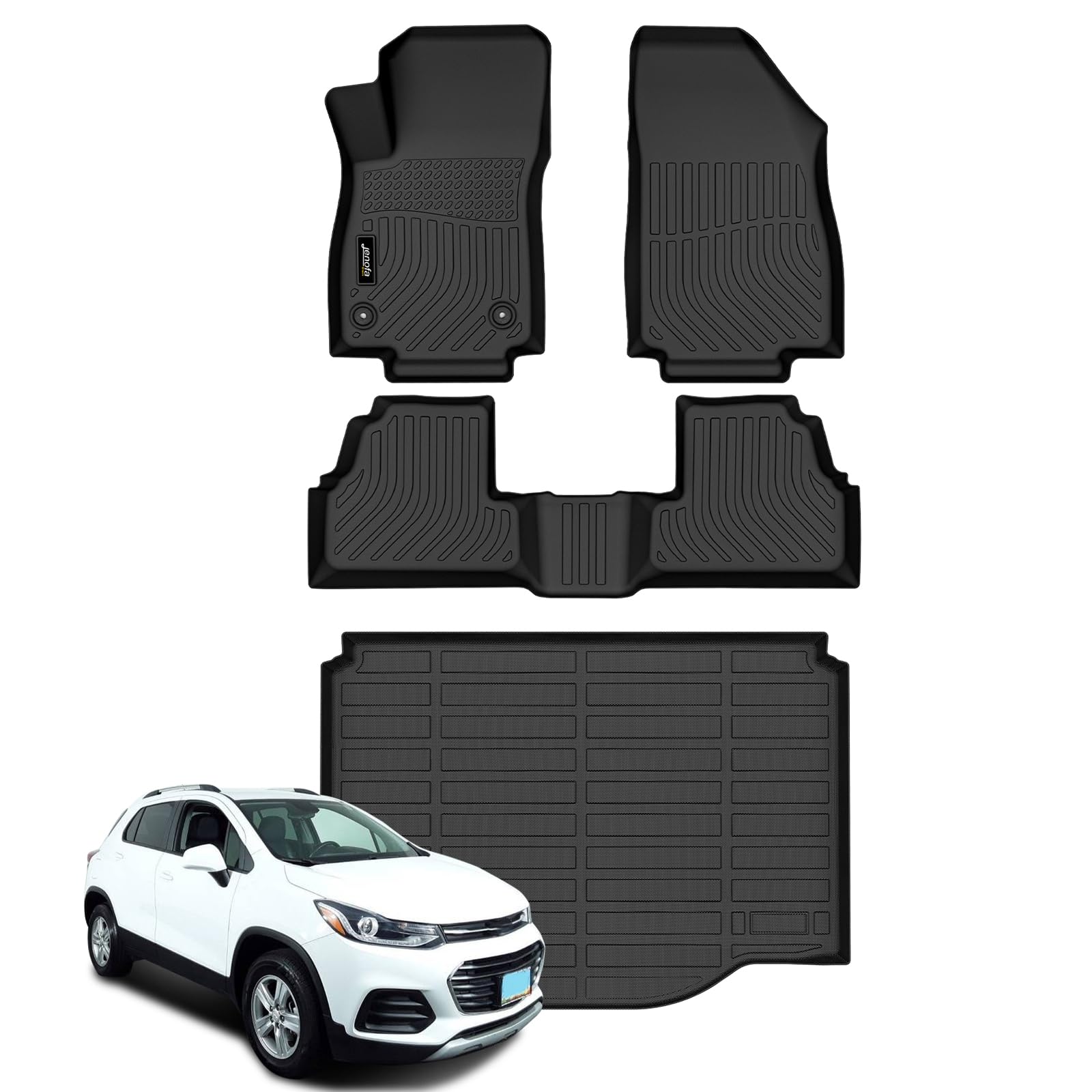 Jenofa-Floor Mats for Chevy Trax 2014-2023 for Buick Encore 2013-2023 (Not fit Encore GX) All Weather Floor Mats Set Cusotm Fit Car Mat for Chevrolet Trax Waterproof Accessories Image