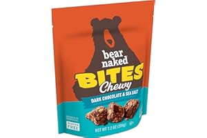 Bear Naked Granola Bites, Vegan, Gluten Free Snacks, Dark Chocolate and Sea Salt, 7.2oz Bag (1 Bag)