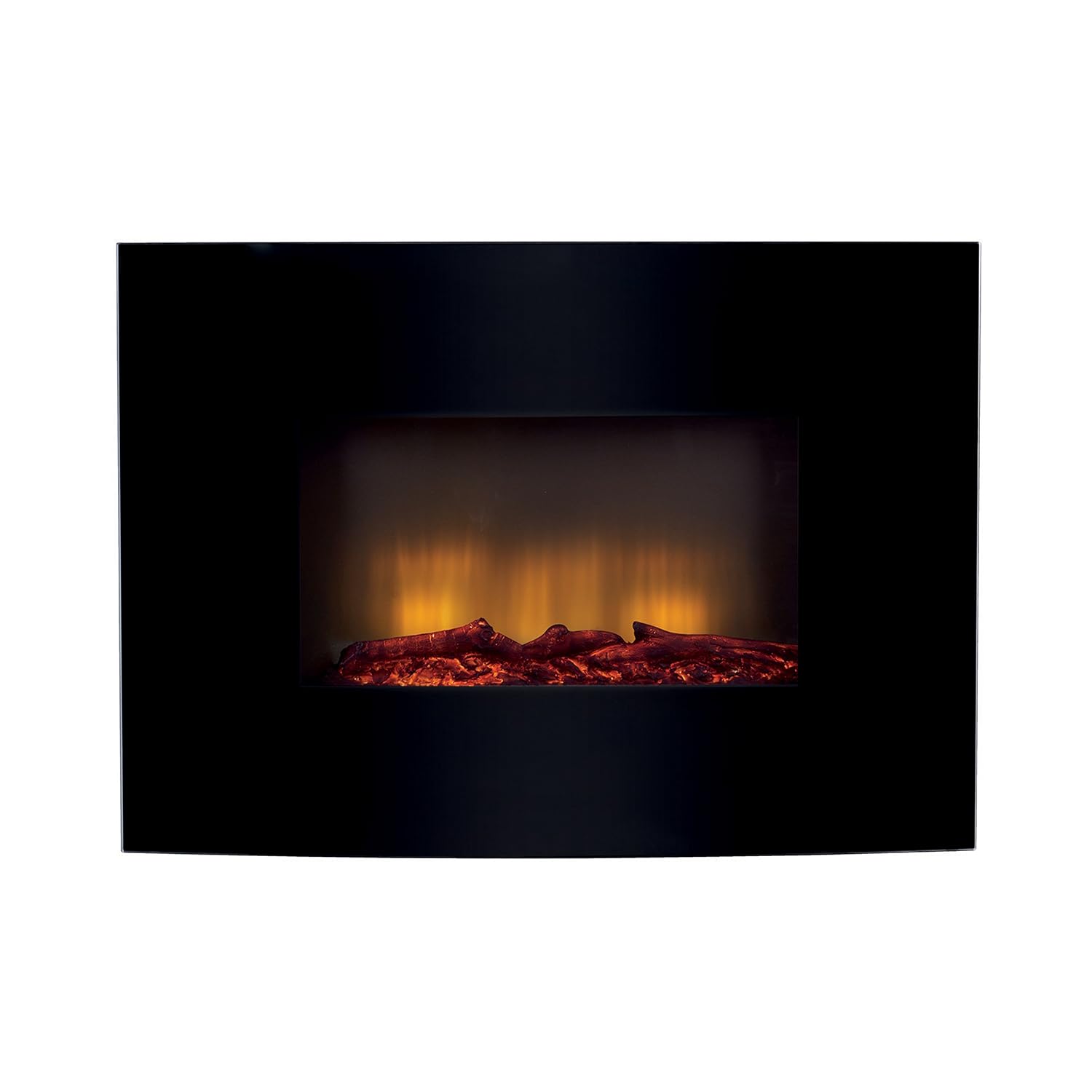 Beldray EH0815AR Parma Curved Black Log Effect Wall Fire 1000/2000 W