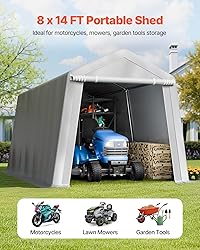 VEVOR Outdoor Storage Shed, 8 x 14 ft Portable