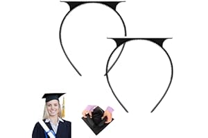 YENKEN Graduation Cap Headband Insert - Anti-Slip Black Hairband Secures Cap & Protects Hairstyles, Fits All Standard Caps