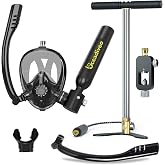 OCEADIVEO 0.5L Mini Scuba Tank with Pump for Underwater Exploration | DOT Approved 6061 aluminum tank, lightweight and corrosion-resistant for saltwater diving and long-term use