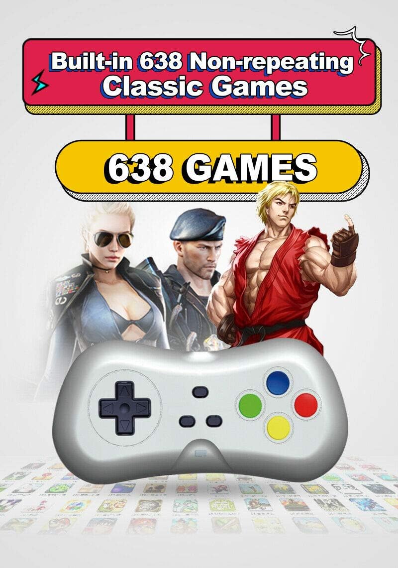 DigitCont Retro Game 2.4G Wireless Game Dongle Easy Plug and Play Built-in 638 Classic Games 1080p HDMI 2 Players Support Black: Toys & Games
