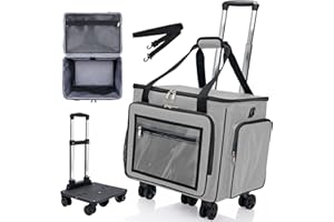 Amythe 2025 Rolling Teacher Tote Bag with 15.6" Laptop Compartment