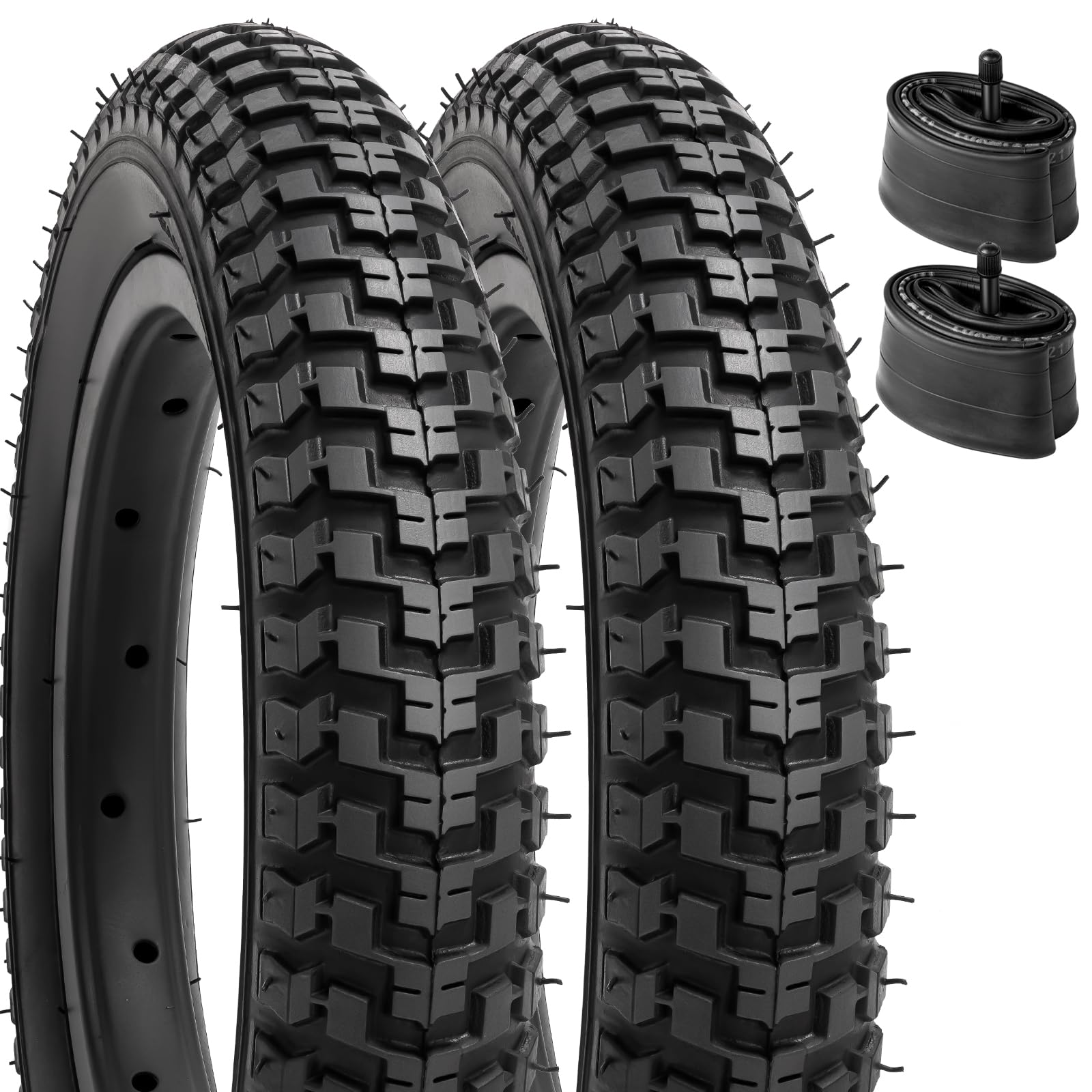 YunSCM 2PCS 12.5" Kid Bike Tyres 12 1/2x2 1/4 (57-203) and 12/12.5" Heavy Duty Bike Tubes AV32mm Schrader Valve Compatible with 12.5 x 2.25 12 1/2 x 2 1/4 Bike Bicycle Tires and Tubes
