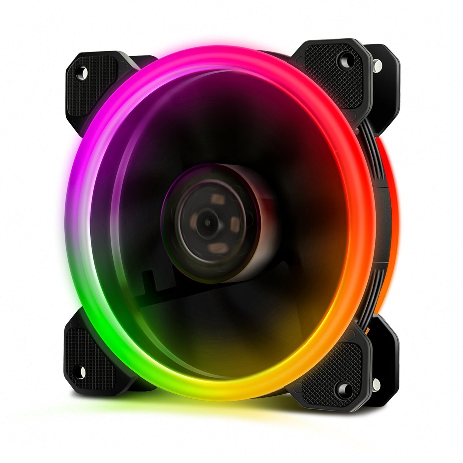 EZDIY-FAB Single-Pack 120mm Computer Case PC Cooling Fan, RGB LED Quiet High Airflow Adjustable Color LED Fan, CPU Cooler-Controller Not Included