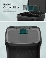 SONGMICS 68L Kitchen Bin Pedal Trash Can with Lid Black LTB520B6802 view 6
