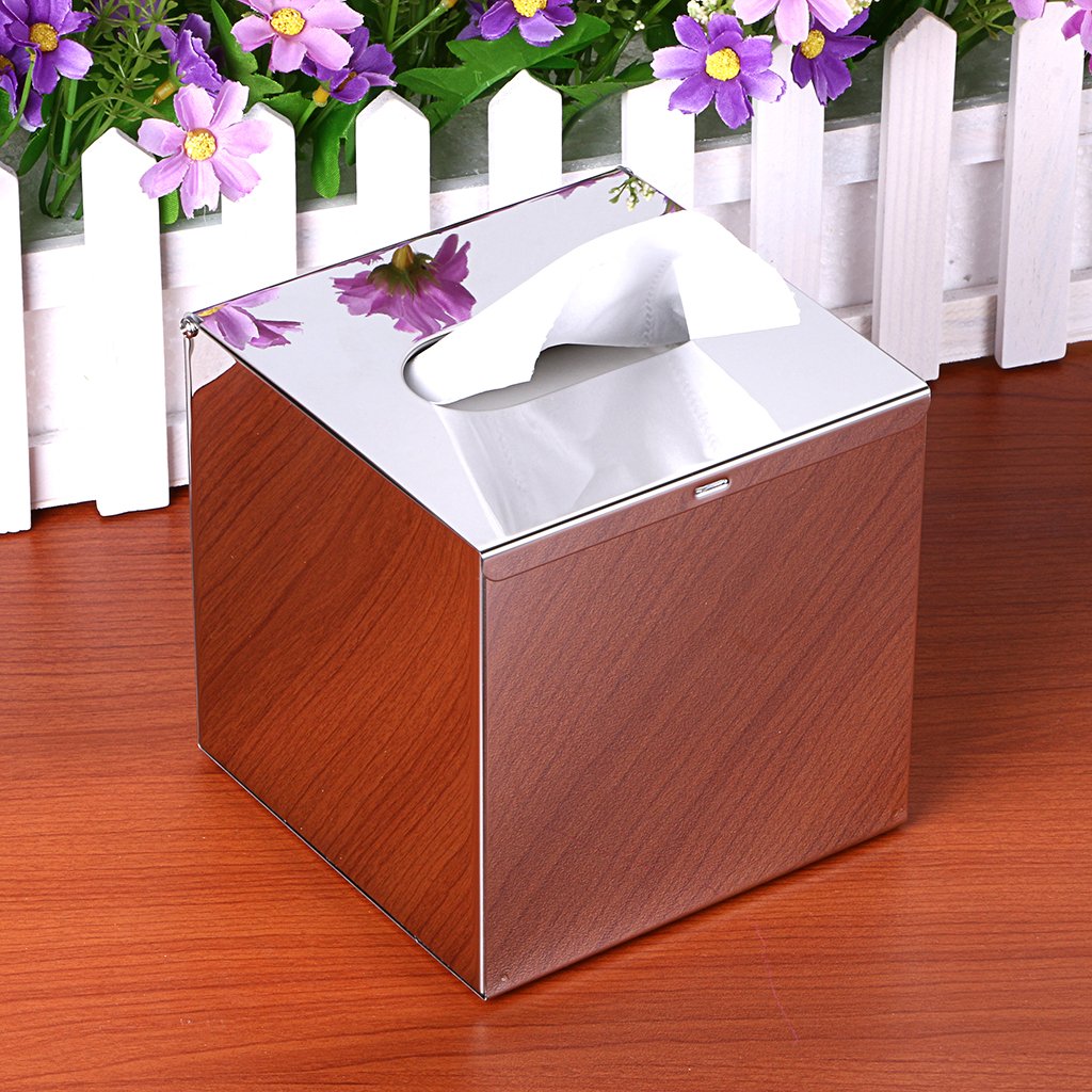 Sumnacon Square Stainless Steel Tissue Box Cover Wall Mounted Stylish
