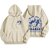 Lytiarul Save the Whale Sharks Hoodie for Women Ocean Letter Aesthetic Graphic Sweatshirts Preppy Long Sleeve Pullover Tops