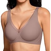 LetsJoli Deep V Wireless Jelly Bras for Women No Underwire Seamless Push Up Comfortable Tshirt Bralettes Everyday Bra