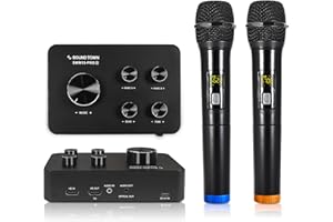 Sound Town Wireless Microphone Karaoke Mixer System, Supports HD Audio Return Channel, Optical (Toslink), Smart TV, Media Box