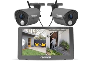 Defender PhoenixHD Wireless Security Camera System with 10.1” Touchscreen Monitor, 2 Outdoor 1080P HD Night Vision Cameras, P