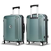 Pirtecin 20 Inch Lightweight Expandable Carry On Luggage, PC Hardside Suitcase with Spinner Wheels & TSA Lock, Carry-on 20-Inch, Green