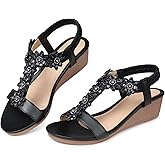 SHIBEVER Wedge Sandals for Women Dressy: Summer Platform Comfortable Low Wedges Womens Sandal