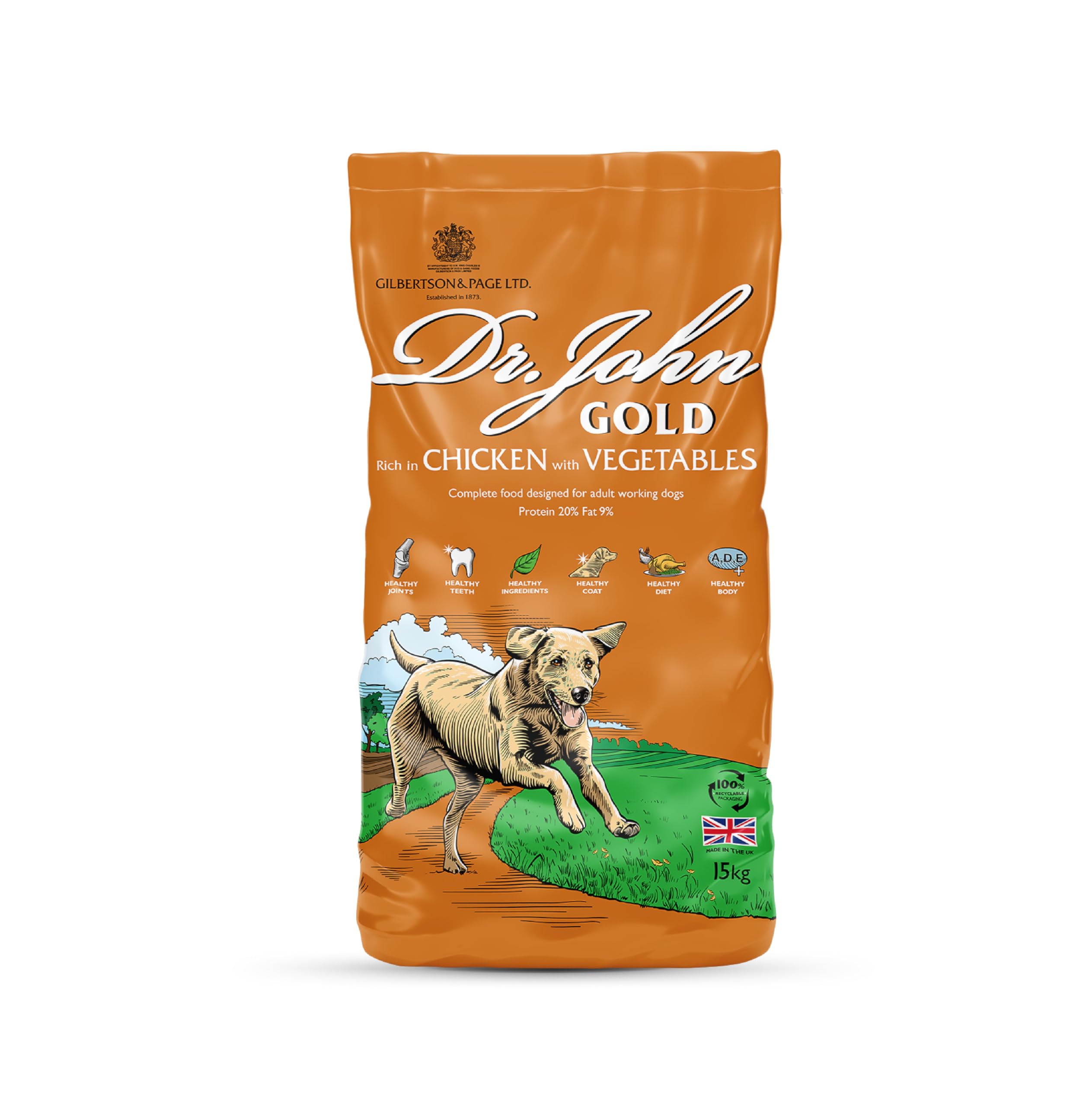 Dr John Gold Complete Dry Dog Food, Chicken with Vegetables, 15 kg