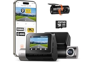 70mai Dash Cam A510 Front and Rear 1944P+1080P, with STARVIS 2 IMX675 and 64GB Card, Dual Dash Camera for Cars with Built-in 