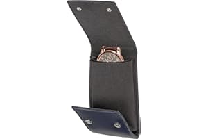 HARFINGTON Watch Roll Travel Case, Single Slots Portable Leather Watch Cases for Men and Women, Watches Storage Organizer for