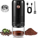 RealPero Portable Ultra High Speed Electric Burr Coffee Bean Grinder | SUS420 conical burr, 90 grind settings, 0.6mm precision, 50% faster grinding, Type-C fast charge, 1800mAh long battery life
