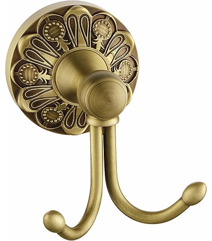 LSDZHK Crochet Antique Pour Peignoir, Double Crochets En Laiton Massif, Porte-serviettes, Cintre Vintage Pour Porte De Salle De Bain, Accessoires De Cuisine