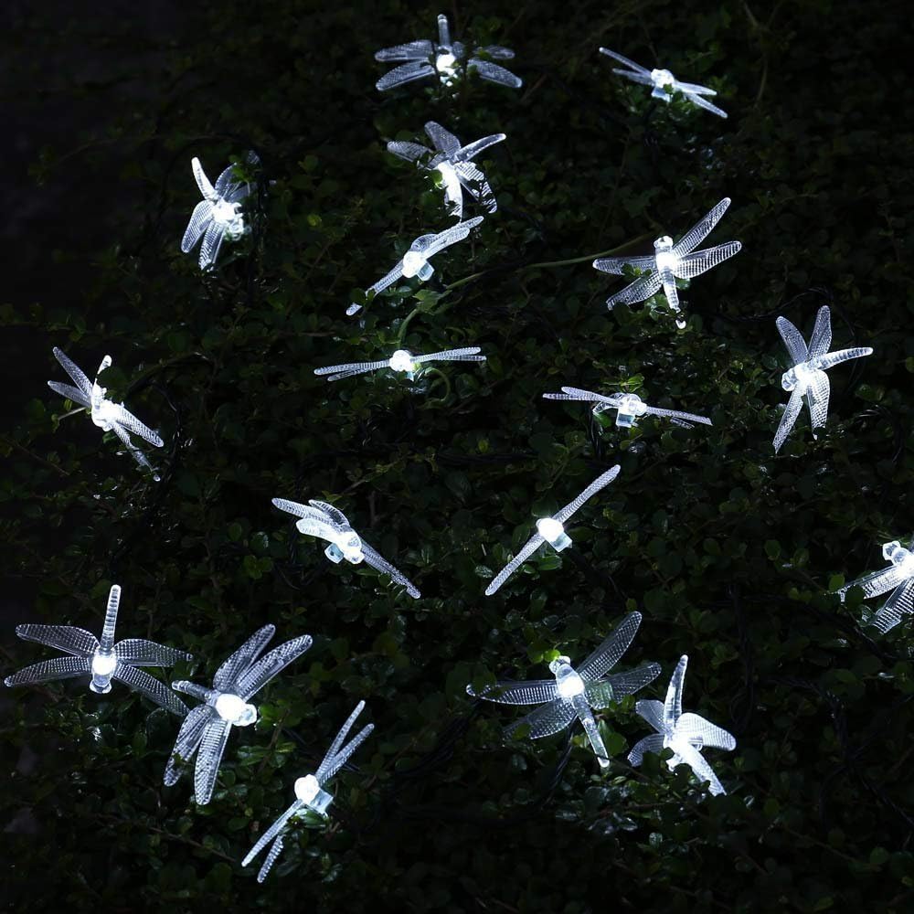 EONANT Dragonfly Lights, 20FT/6M 30 LED Solar String Lights with 2 Modes Lights Waterproof for Outdoor Garden - Image 3