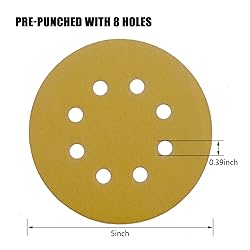 QYQRQF 5 Inch Sanding Discs Hook and Loop, 180