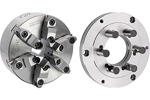 CME TOOLS CME 8" 6-Jaw Self-Centering (Scroll) Lathe Chuck with D1-5 Camlock Backing Plate, Two-Piece Reversible Jaws