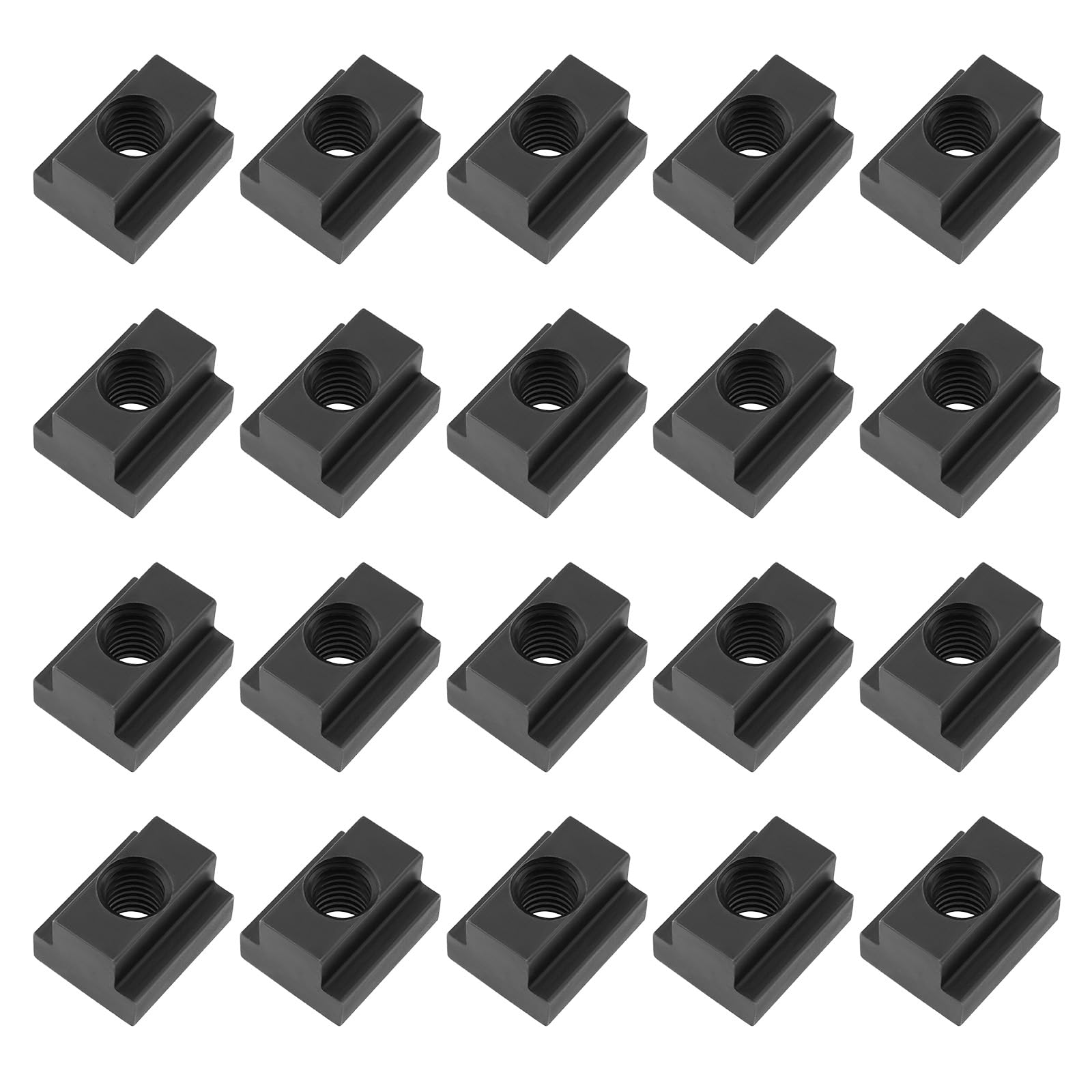 The Lord of the Tools 20Pcs Black Medium Carbon Steel M8 T Slot Nut Milling Machine Nut for Mounting On T Slot Rails Machine T Slot Beds Or As an Accessory in Many Vehicles