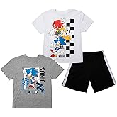Bioworld Sonic Boys 3-Pack Set - Includes Two Tees and Mesh Shorts