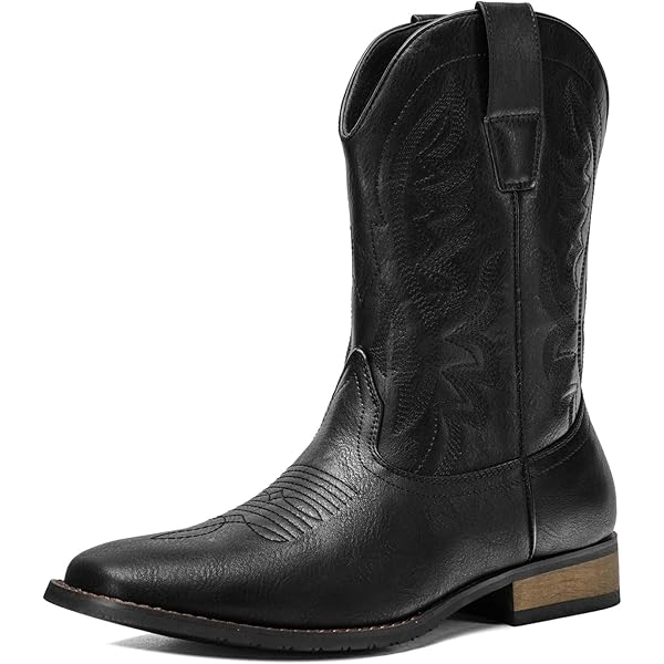 靴 MISTER GENTLEMAN ORPHIC WESTERN BOOTS Amazon.com | Cowboy Boots for Men Square Toe Chunky Heels
