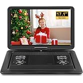 HotHat 19.6" Portable DVD Player 17.1" HD Screen, 6H Battery, Car Charger | 270&deg; Swivel Screen, Region-Free, USB/SD up to 32GB, Sync to TV, Dual Speakers, for Road Trips &amp; Family Movie Nights