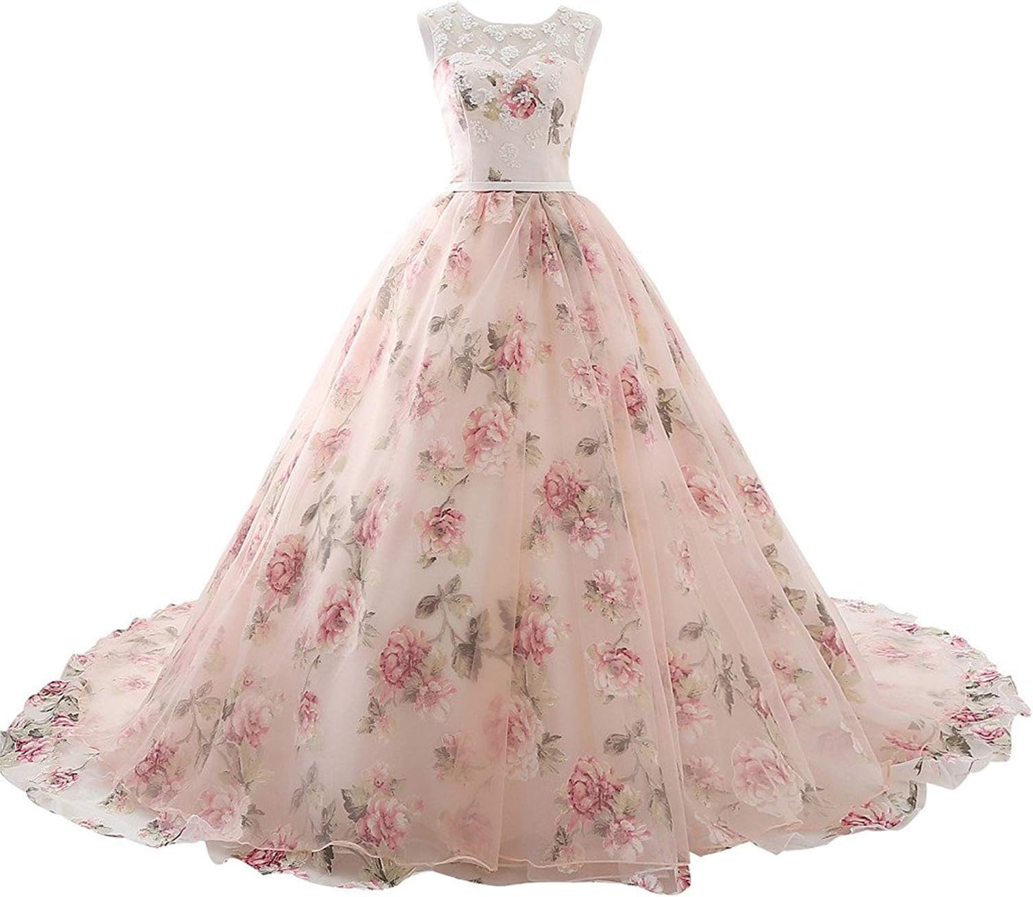 Aurora Bridal Women's Print 2018 Dress Long Prom Party Gown 559