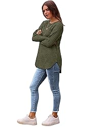 Saloogoe Womens Long Sleeve Tops Casual Pullover