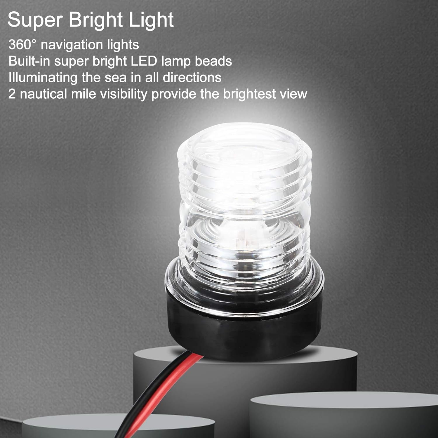 Boat All Around LED Fixed Mount Light Boat LED Navigation Light Splashproof 360 Degree LED Lights Marine Around Light for Marine Yacht Boat Vessel White Waterproof Signal Lights, DC 10-24 V: Home Improvement